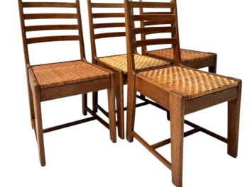 Four Modernist Art Deco Dining Room Chairs by Bas van Pelt for My Home, 1930s